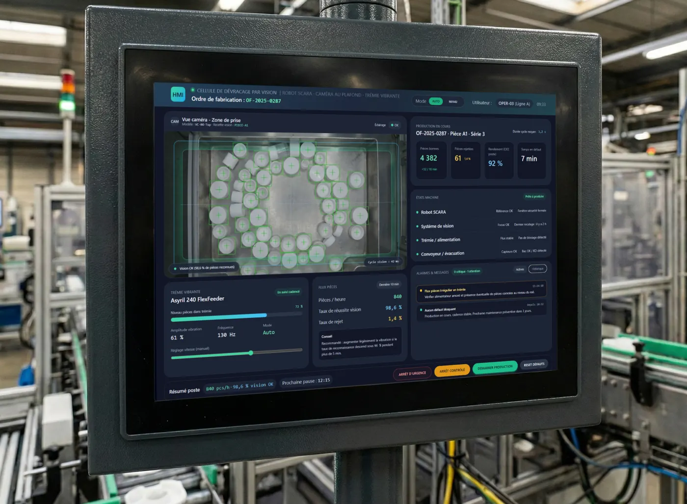 Interface homme–machine embarquée pour le contrôle d’un système industriel